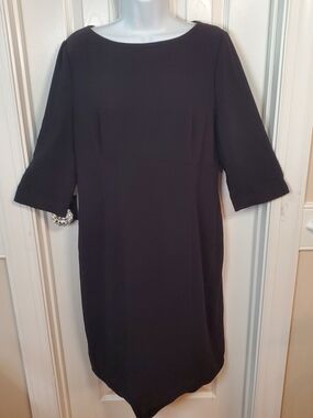 Hobbs London Black Sheath Dress Size 14